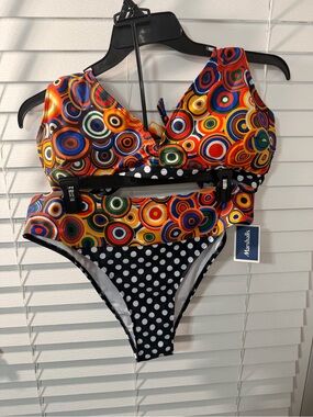 Polka Dot & Retro Circle Two-Piece Bikini